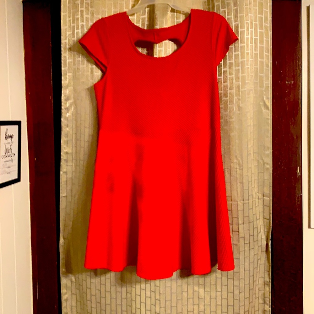 Red Heart Cutout dress